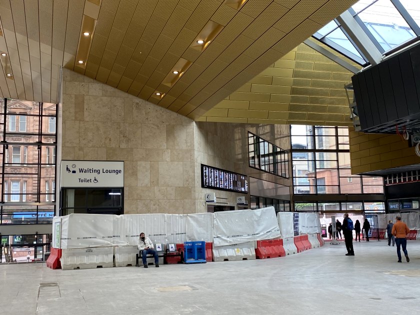 Work was just starting to resume on Glasgow's new-look Queen Street Station