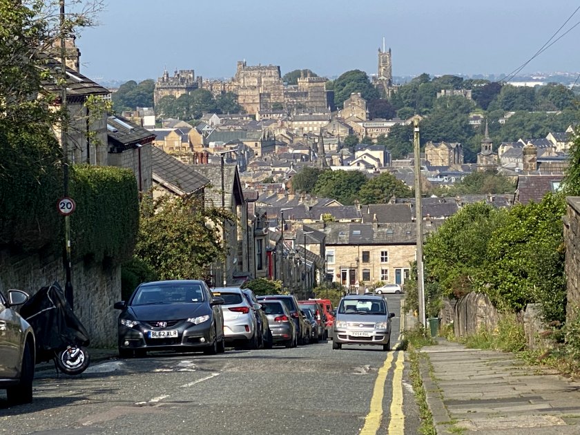 Looking towards Lancaster Castle and Priory from Rydal Rd