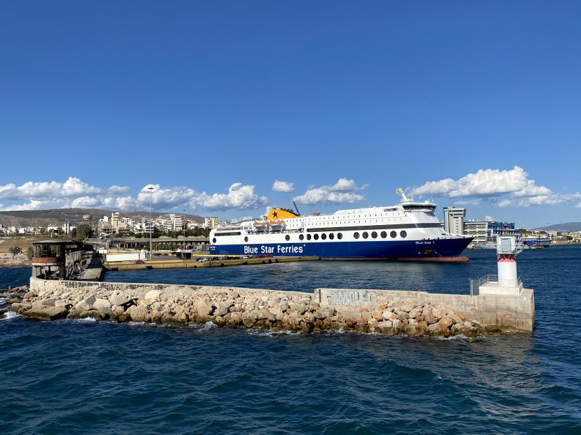 Fast forward, and we're about to enter Piraeus harbour