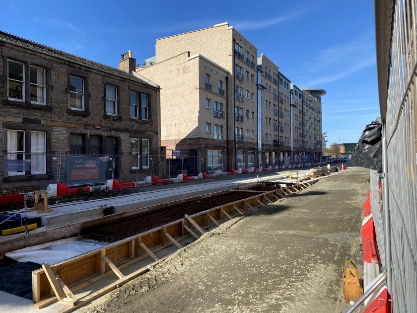 Making progress towards the north end of Constitution Street