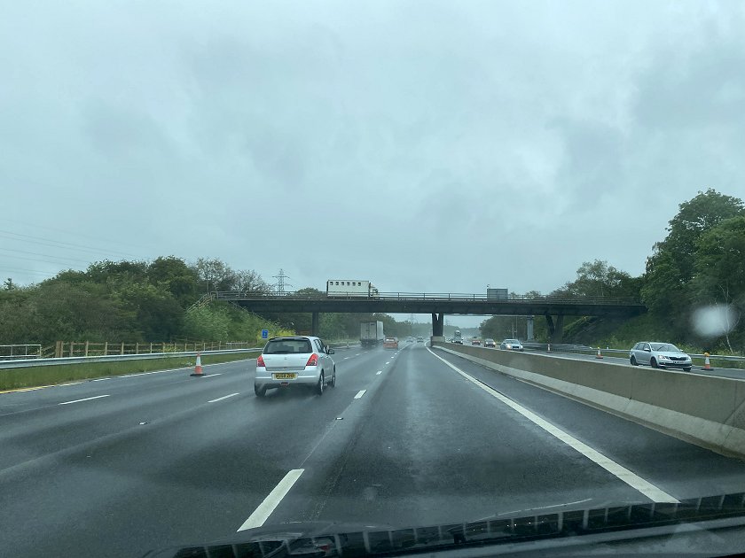 On the M25, and the rain looks set to last for the rest of the day