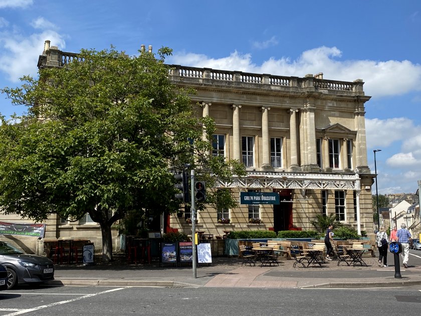 The former 'Bath Green Park' station building is now the Green Park Brasserie ...