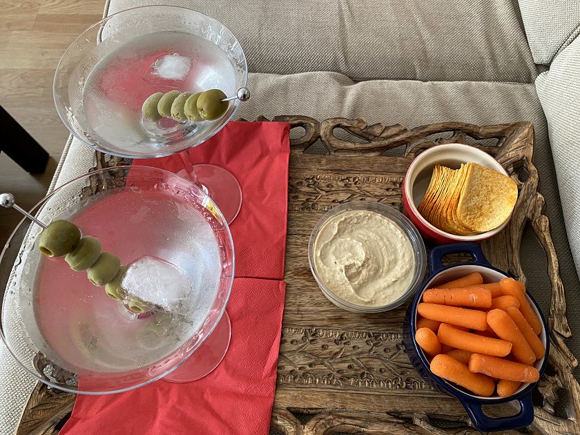 Dry martinis and nibbles