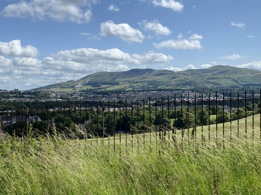 View from the summit across to the Pentland Hills