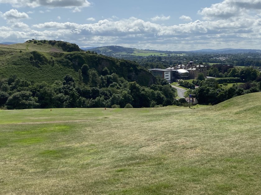 A truer view of the two Craiglockhart hills. Also shown is the local campus of Napier University.