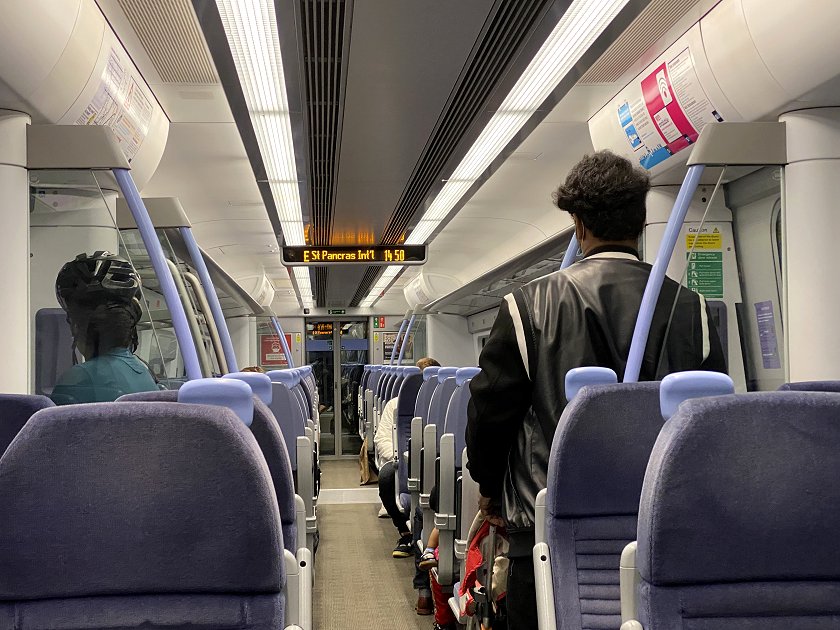 On board a high-speed 'Javelin' train to London St Pancras