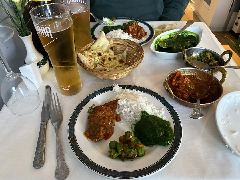 Indian dinner at 'Taj Mahal'