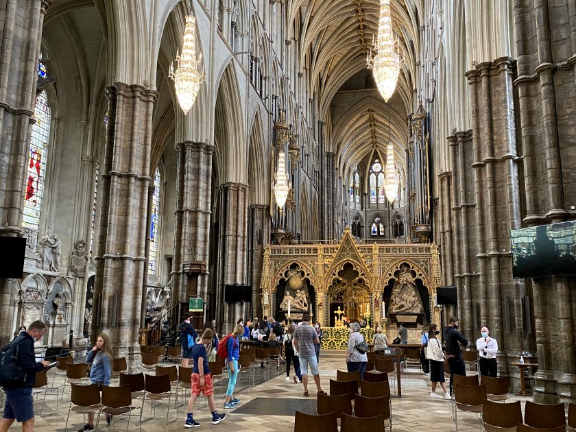 Looking eastwards from the nave