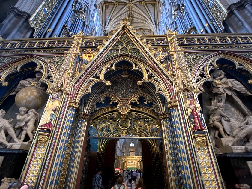 An initial glimpse of the choir stalls and the high altar