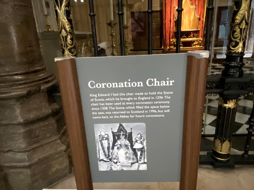 The Coronation Chair is stored near the West Door and could be viewed prior to leaving