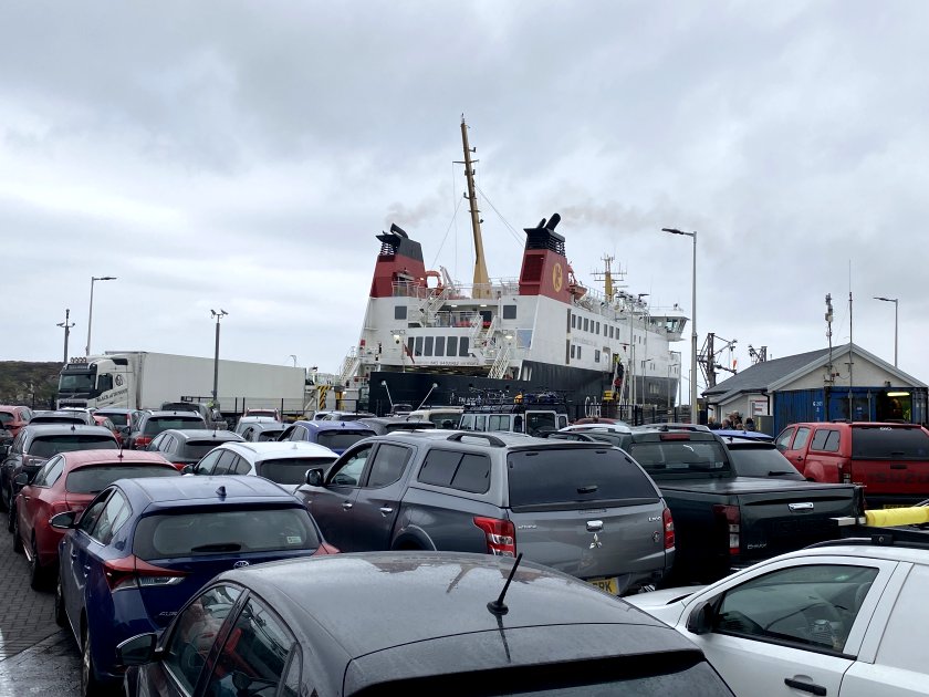 A healthy load waits to board MV Finlaggan