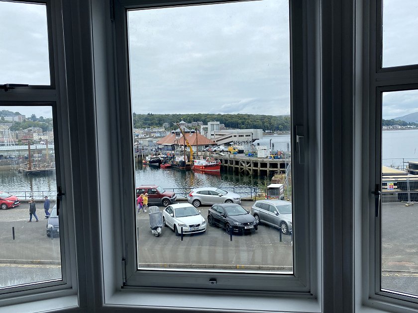 The main window looks directly onto Rothesay Pier