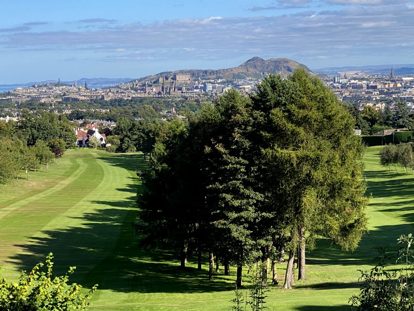 The remaining hills in the series, L to R: Calton Hill, Castle Rock & Arthur's Seat