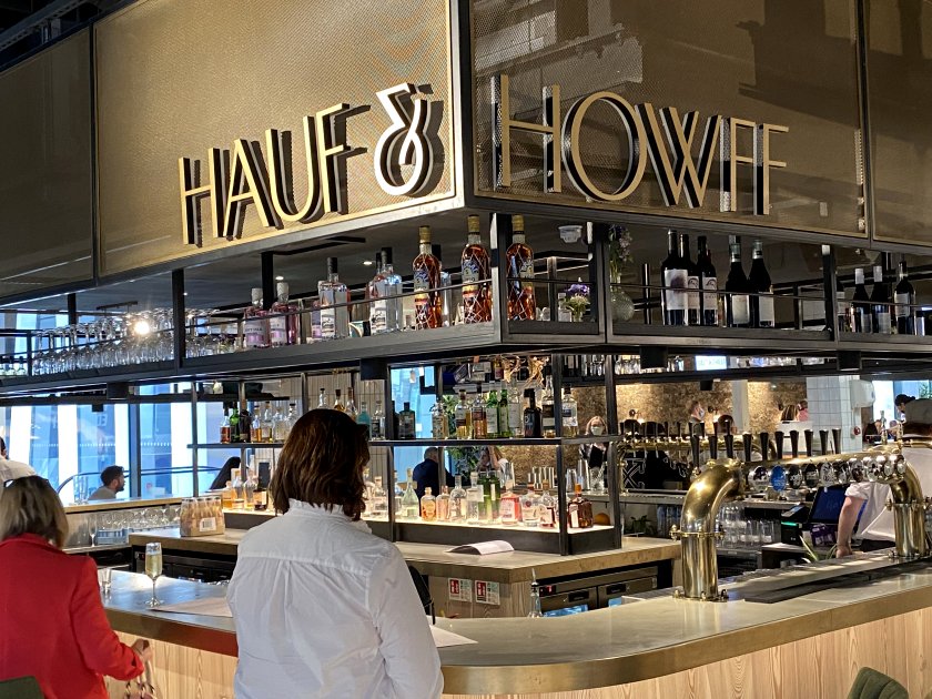 Hauf=Half and Howff=Pub. It may be a play on "hauf an' a hauf" (traditional beer+whisky order).