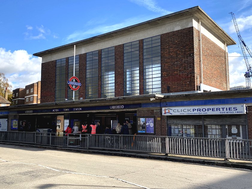 Designed by Charles Holden, the current Acton Town station dates from 1910