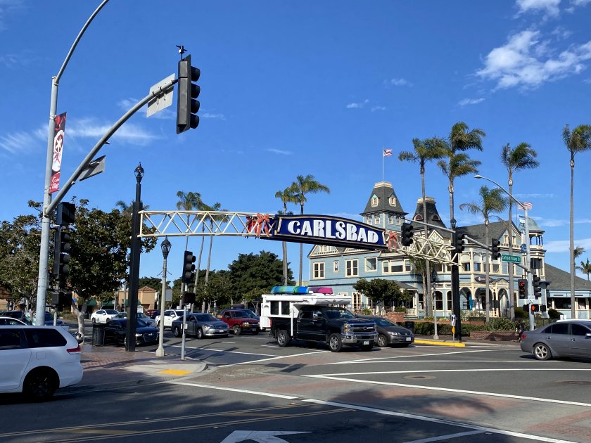 Announcing Carlsbad on the busy main road