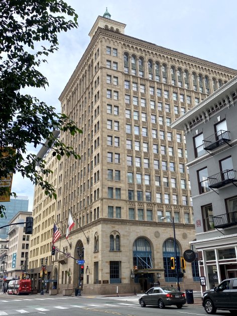 6th & Broadway: this grand building was a bank HQ, but is now a Courtyard by Marriott