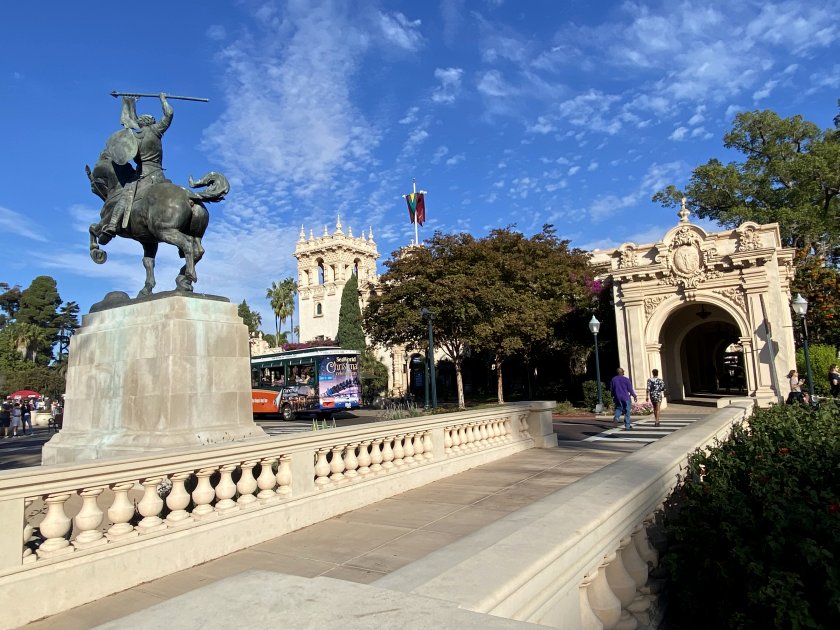 Pan American Rd and 'El Cid Campeador' statue
