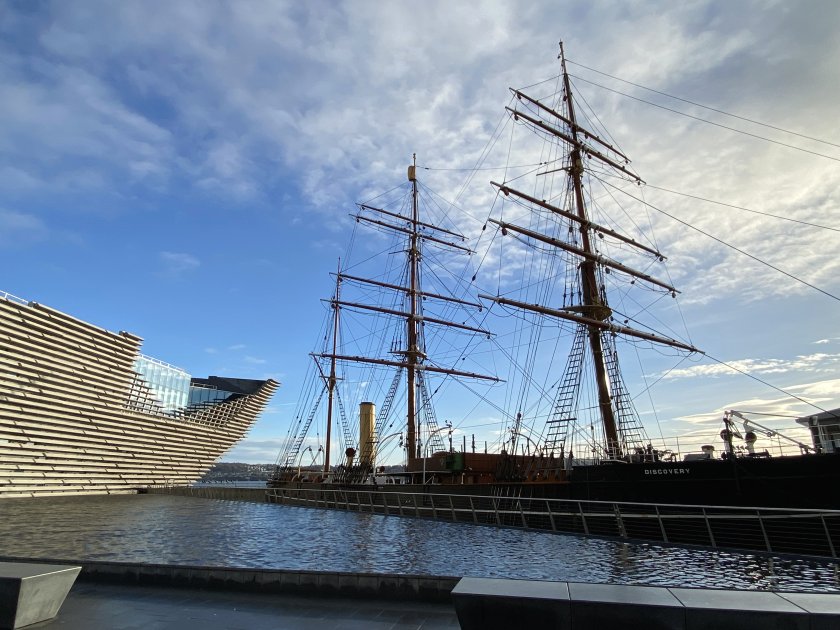 V&A Dundee is adjacent to Discovery Point on the waterfront