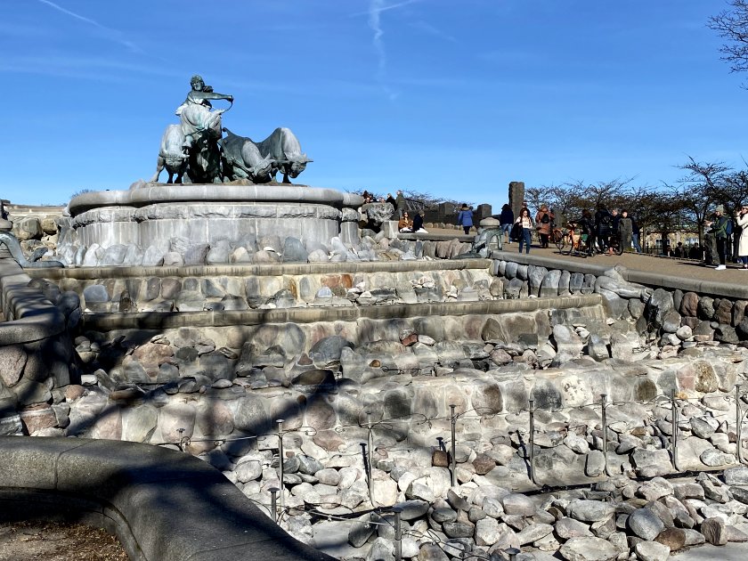 The Gefion Fountain was still drained for winter