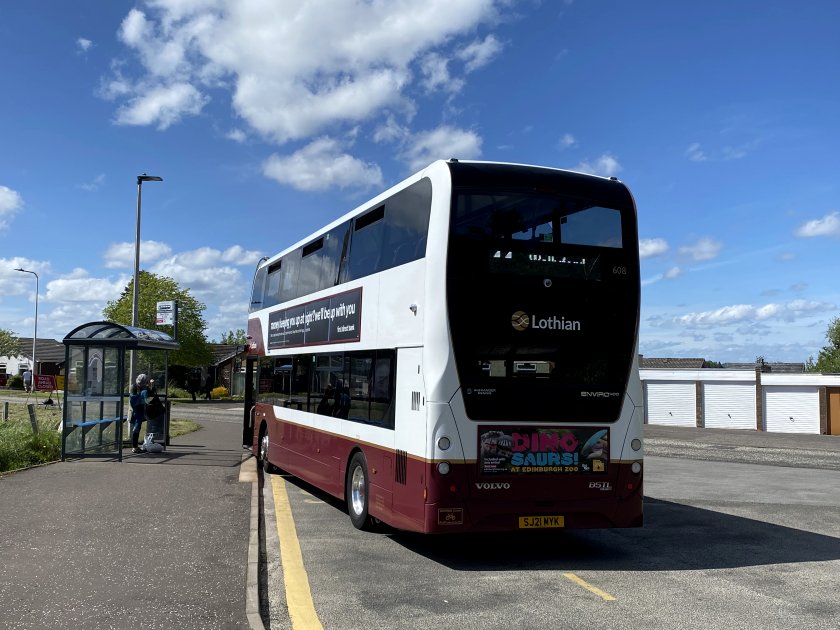 Newly arrived at the Cockburn Crescent bus terminus in Balerno