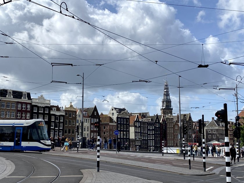 Outside Amsterdam Centraal and about to head down Damrak