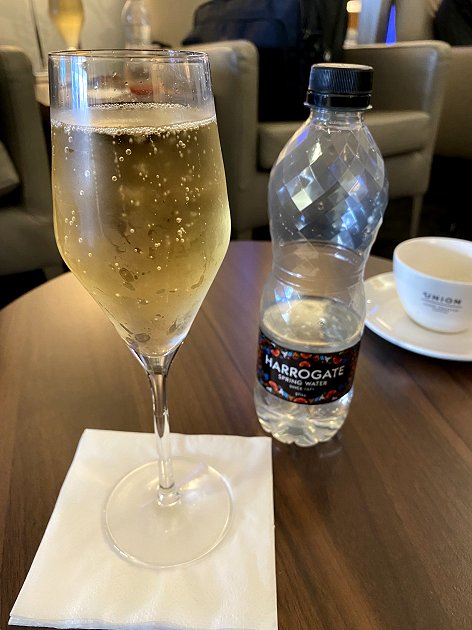 The journey started with bubbles in the lounge