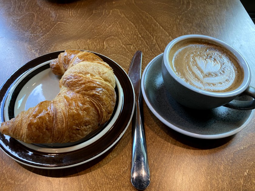 Simple breakfast at a Lindholmen coffee shop