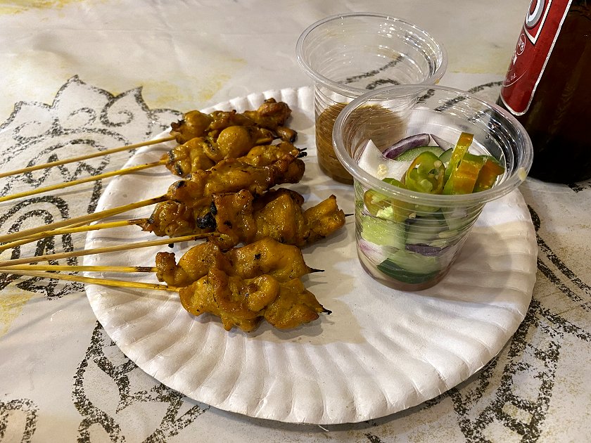 Chicken satay to end this street-food fest