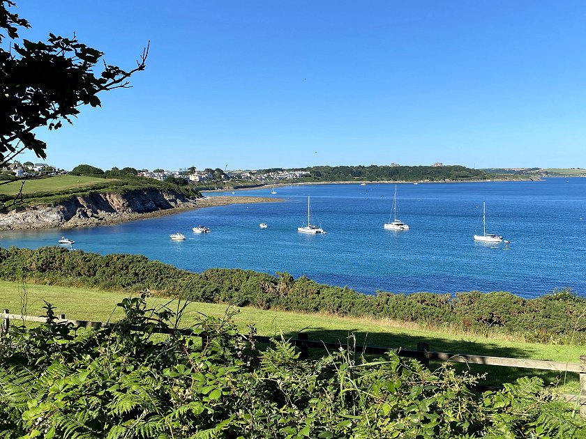 Falmouth Bay, and in the distance, Falmouth town