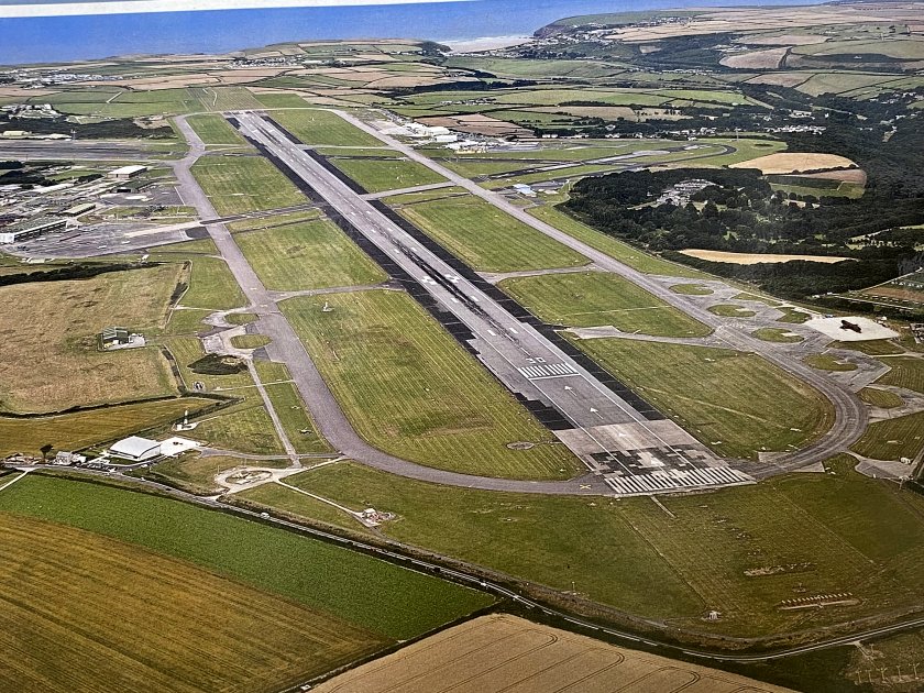 Aerial view of Newquay Airport